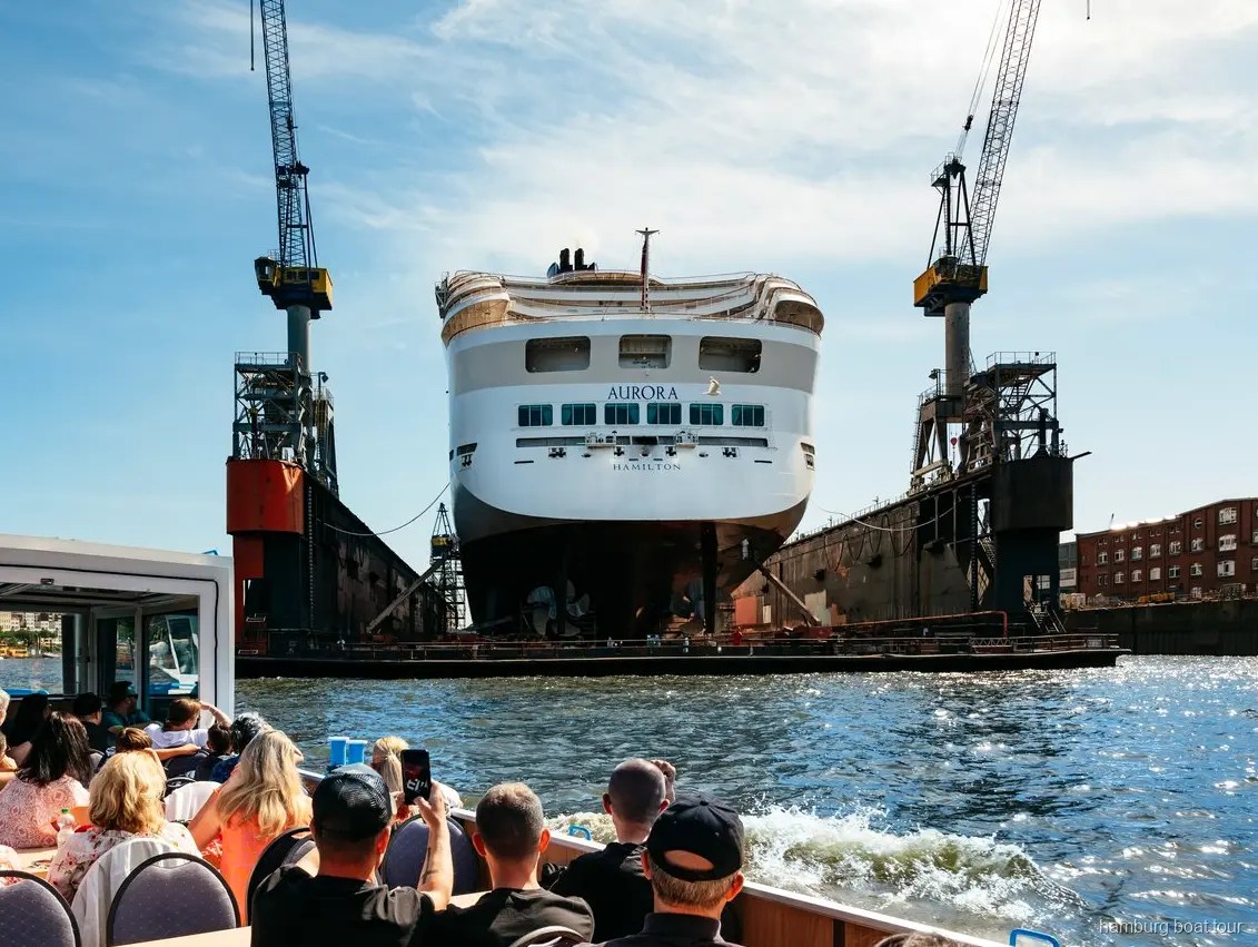 Containerschiffe während der Hafenrundfahrt Hamburg Speicherstadt