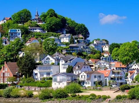 Köhlbrand Bridge viewed during the Hamburg sightseeing cruise to Blankenese