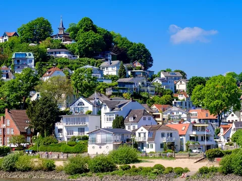 Köhlbrandbroen set under havnerundfarten til Blankenese i Hamborg